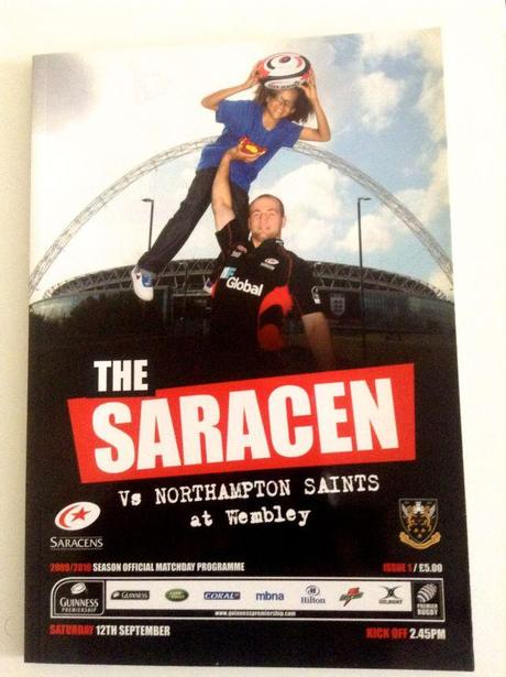 Il match programme di Saracens-Northampton Saints, il primo match di rugby tra club giocato a Wembley