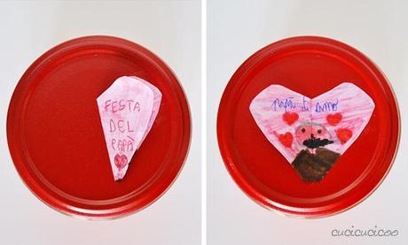 Quick DIY Father's day gift: a jar of hearts (or hugs, kisses, love) for special Daddies