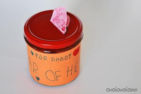 Quick DIY Father's day gift: a jar of hearts (or hugs, kisses, love) for special Daddies