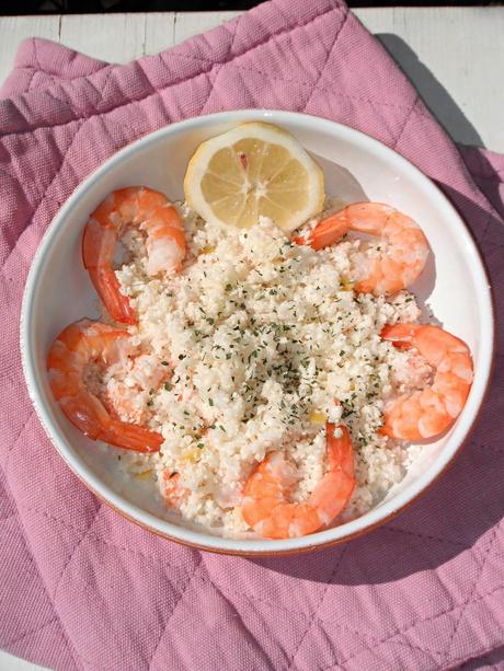 Cous cous vegetale al limone e mazzancolle