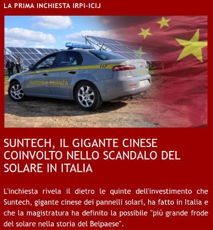 Suntech, il gigante cinese coinvolto nello scandalo del solare in Italia