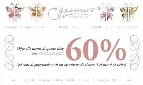 Wedding Coupon pari al 60% di sconto sul vostro coordinato grafico di matrimonio by Effimero