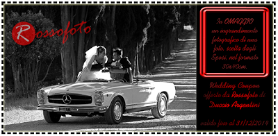 Wedding Coupon offerto a tutti gli sposi 2014 dal fotografo di matrimoni toscano Duccio Argentini di Rossofoto