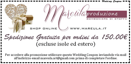 Spedizione gratuita con il Wedding Coupon messo a disposizione da Mareula Bomboniere