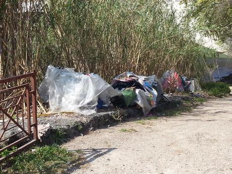 Tutte le foto dell'accampamento abusivo sotto a Ponte Testaccio. Nel Primo Municipio. Area Unesco. 20 metri dal Macro. 15 metri dall'Università