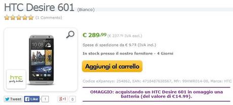 desire bianco Offerta HTC Desire 601: prezzo più basso su Expansys Italia smartphone  offerta htc desire 601 Expansys Italia 