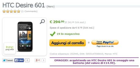 desire nero Offerta HTC Desire 601: prezzo più basso su Expansys Italia smartphone  offerta htc desire 601 Expansys Italia 