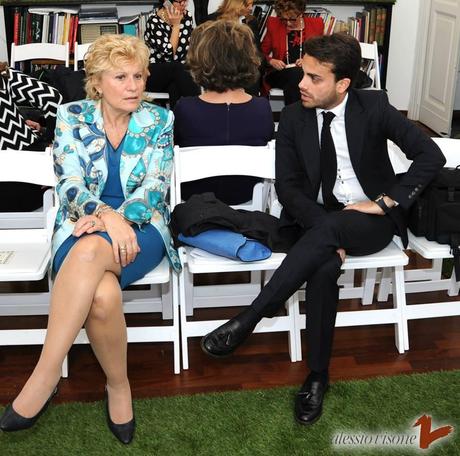 LA SENATRICE GRAZIELLA PAGANO CON IL GIORNALISTA LORENZO CREA SFILATA ALESSIO VISONE NAPOLI 2014