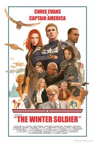 Poster di Paolo Rivera per Captain America: The Winter Soldier Paolo Rivera Chris Evans Captain America: The Winter Soldier 