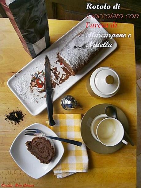 Rotolo di Cioccolato con Farcia di Mascarpone e Nutella