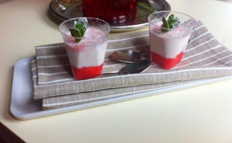 Finta Panna Cotta con Fragole e Menta