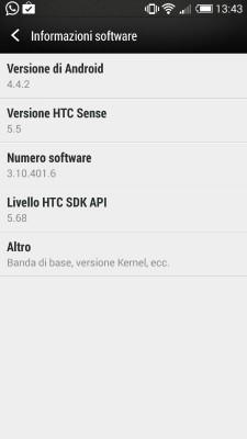 android 442 htc HTC One Mini apre ad Android 4.4.2 KitKat: ora anche in Italia smartphone  htc one mini android 4.4.2 aggiornamento 