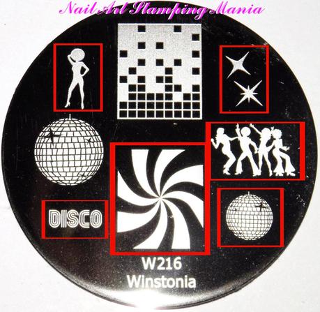 Disco nail art with Winstonia W216