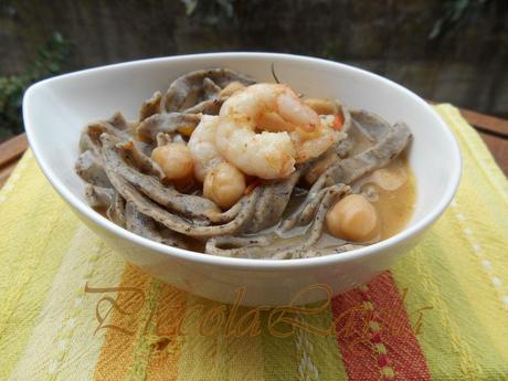 Tagliolini saraceni con gamberi e ceci (1)b