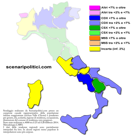 sondaggio centro-sud 3 marzo