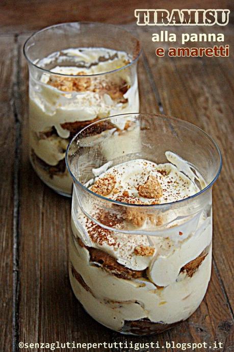 Tiramisu senza glutine alla panna e amaretti