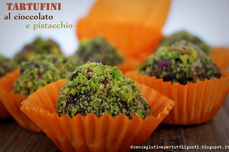 Tartufini al cioccolato e pistacchio senza glutine e senza lattosio