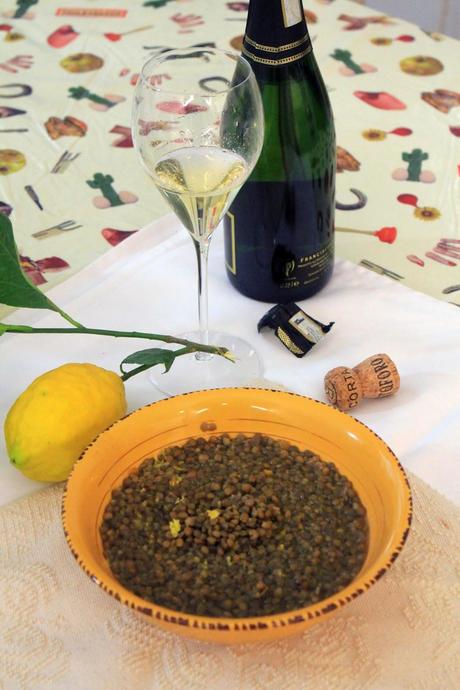 Zuppetta di lenticchie di Capracotta, zenzero, scorza di limone di Ischia e Franciacorta,