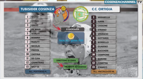 Full Match: Tubisider Cosenza - Ortigia Siracusa