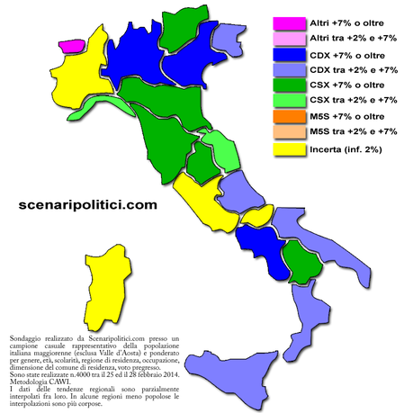 Sondaggio SCENARIPOLITICI riepilogo regioni