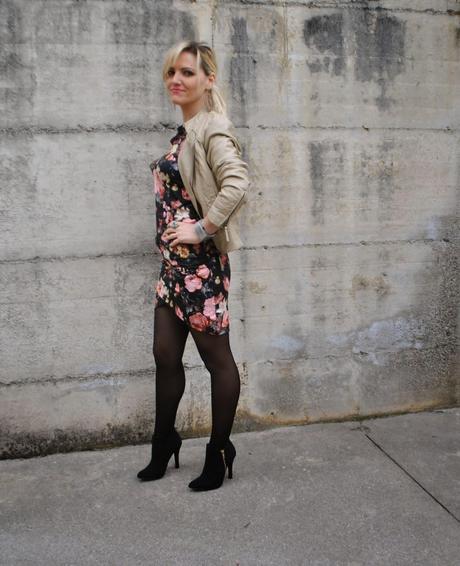 A FLORAL DRESS AND A BIKER JACKET