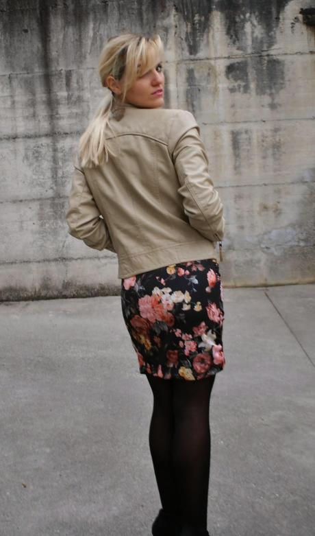 A FLORAL DRESS AND A BIKER JACKET