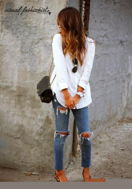 Jeans stretti strappati, il nuovo trend P/E 2014 secondo le fashion bloggers