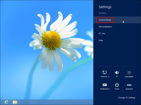 pannello di controllo aperto dal fascino Come cambiare la lingua di sistema in Windows 8