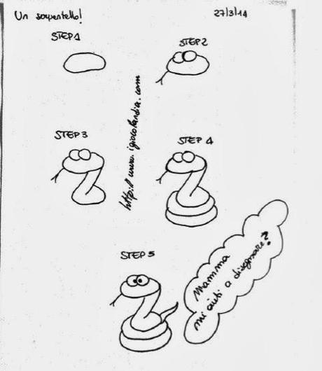 Mamma mi aiuti a disegnare? Un serpentello!
