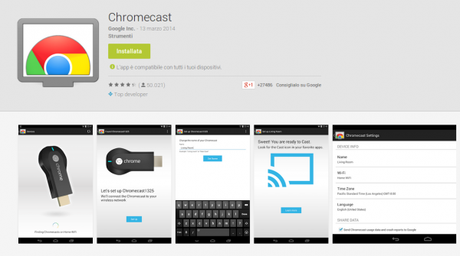 Chromecast App Android su Google Play 600x335 Chromecast per Android: lapplicazione che trasforma il tuo smartphone in un telecomando applicazioni  play store google play store chromecast 