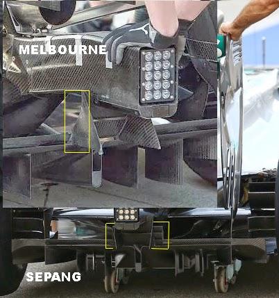 Gp Sepang: modificato il diffusore della Mercedes W05