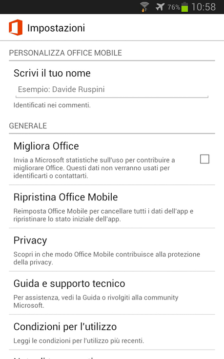 Recensione di Microsoft Office Mobile, da oggi gratis per Android (Smartphone)