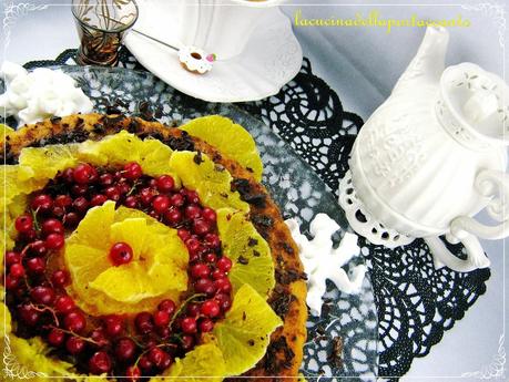 Torta con arance caramellate e cioccolato fondente all'aroma dei grani del Paradiso