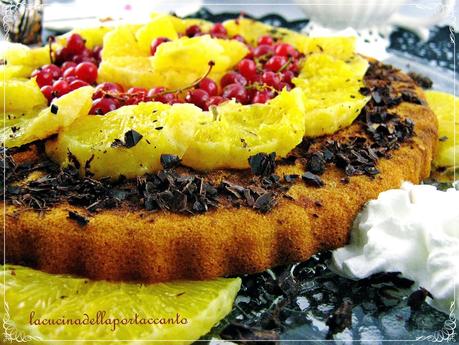 Torta con arance caramellate e cioccolato fondente all'aroma dei grani del Paradiso