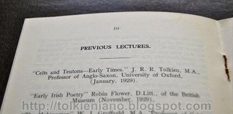 The Yorkshire Society for Celtic Studies e J.R.R: Tolkien 1933-1935