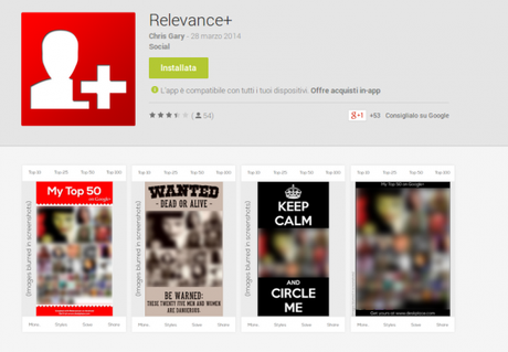 Relevance App Android su Google Play 600x417 Relevance+: scopri i tuoi migliori follower di Google+ applicazioni  play store google play store 