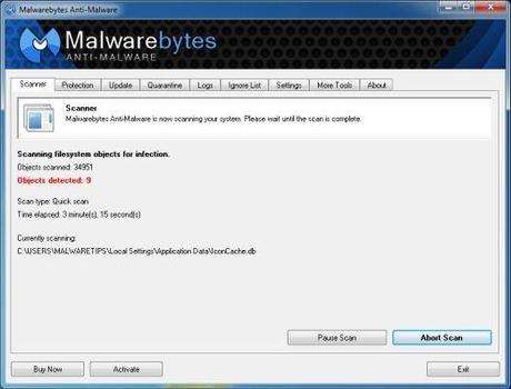 [Image: Scansione Malwarebytes Anti-Malware per SafeSearch Toolbar]
