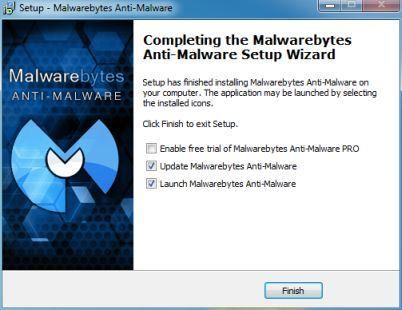 [Image: schermata di installazione finale Malwarebytes Anti-Malware]