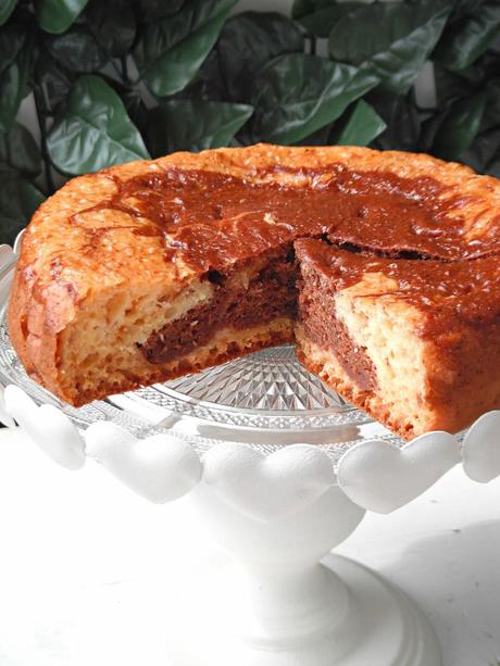 Torta allo yogurt variegata al cacao