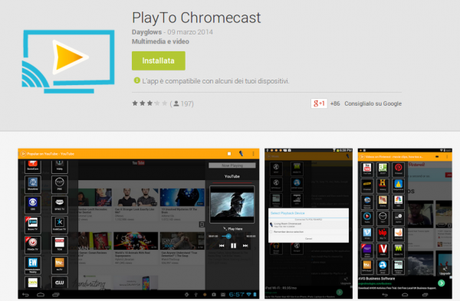 PlayTo Chromecast App Android su Google Play 600x393 PlayTo Chromecast: streaming locale e web per Chromecast applicazioni  play store google play store 