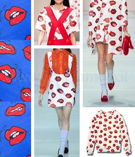 abiti romantici con stampa a baci