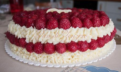 torta lamponi e cioccolato bianco