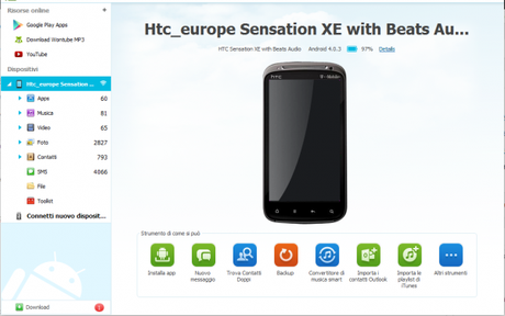 Gestione1 600x376 Wondershare MobileGo: gestiamo il nostro dispositivo Android da computer in semplicità! guide  Wondershare MobileGo Wondershare Mobile GO Gestire Android PC 