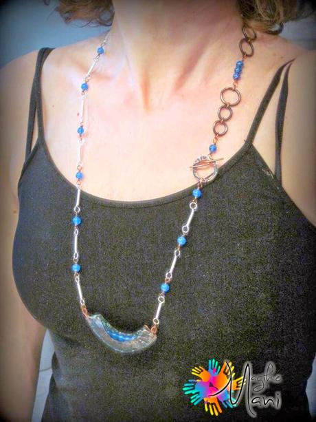 Fold forming - collana blu