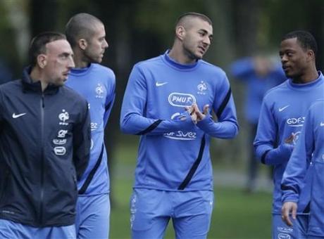 Franck Ribery, Jeremy Menez, Karim Benzema, Patrick Evra