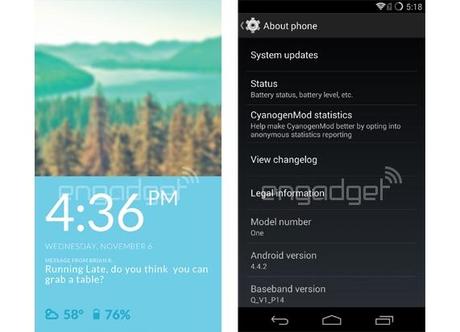 OnePlus One CyanogenMod Android KitKat OnePlus One: CyanogenMod 11S si mostra nei primi screenshot news  OnePlus One cyanogenmod 