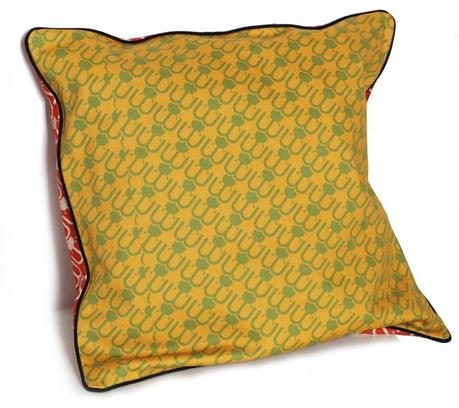 cuscino quadrato rosso-giallo bside - Marakita
