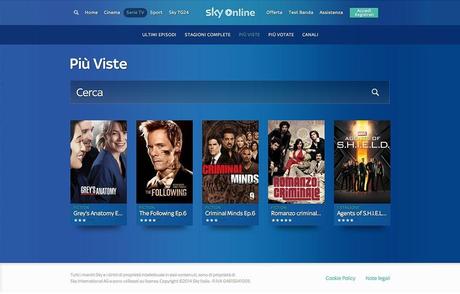 Novità SKY - Nasce Sky Online, piattaforma streaming per i nativi digitali