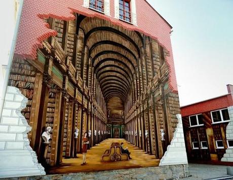 Library Mural. Created on seven walls of Ustroń Public Library, Poland