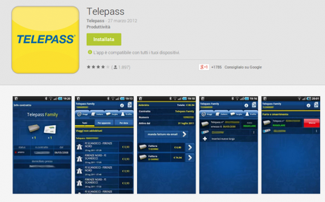 Telepass App Android su Google Play 600x374 Telepass per Android: gestire le spese del Telepass direttamente da smartphone applicazioni  play store google play store 